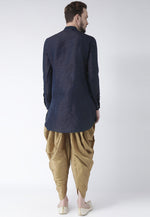 Load image into Gallery viewer, Navy Blue Dupion Silk Dhoti Kurta
