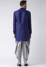 Load image into Gallery viewer, Navy Blue Dupion Silk Dhoti Kurta
