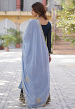 Load image into Gallery viewer, Navy Blue Faux Georgette Readymade Gharara Suit
