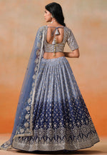 Load image into Gallery viewer, Navy Blue Georgette Circular Lehenga Choli
