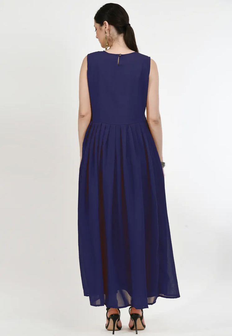 Navy Blue Georgette Gown