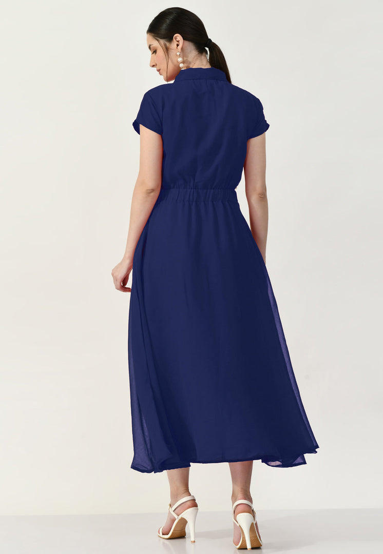 Navy Blue Georgette Gown