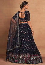 Load image into Gallery viewer, Navy Blue Georgette Lehenga Choli
