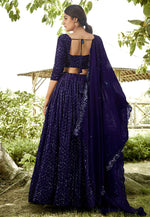 Load image into Gallery viewer, Navy Blue Georgette Lehenga Choli
