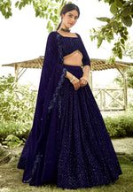Load image into Gallery viewer, Navy Blue Georgette Lehenga Choli
