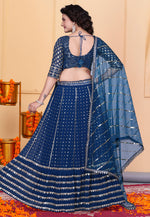Load image into Gallery viewer, Navy Blue Georgette Lehenga Choli
