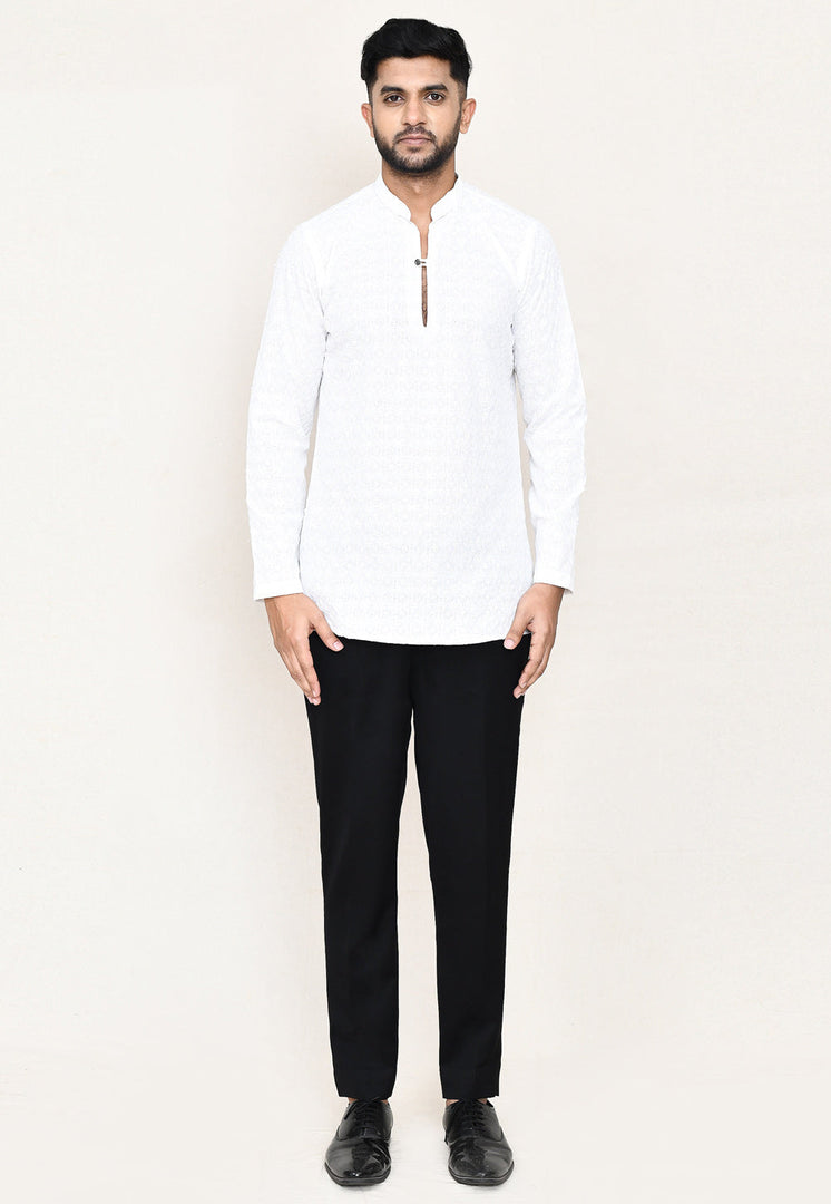 Navy Blue Jacquard Designer Suit