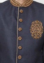 Load image into Gallery viewer, Navy Blue Jute Sherwani
