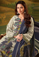 Load image into Gallery viewer, Navy Blue Muslin Palazzo Suit
