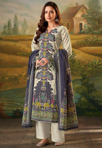 Load image into Gallery viewer, Navy Blue Muslin Palazzo Suit
