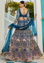 Load image into Gallery viewer, Navy Blue Net A Line Lehenga Choli
