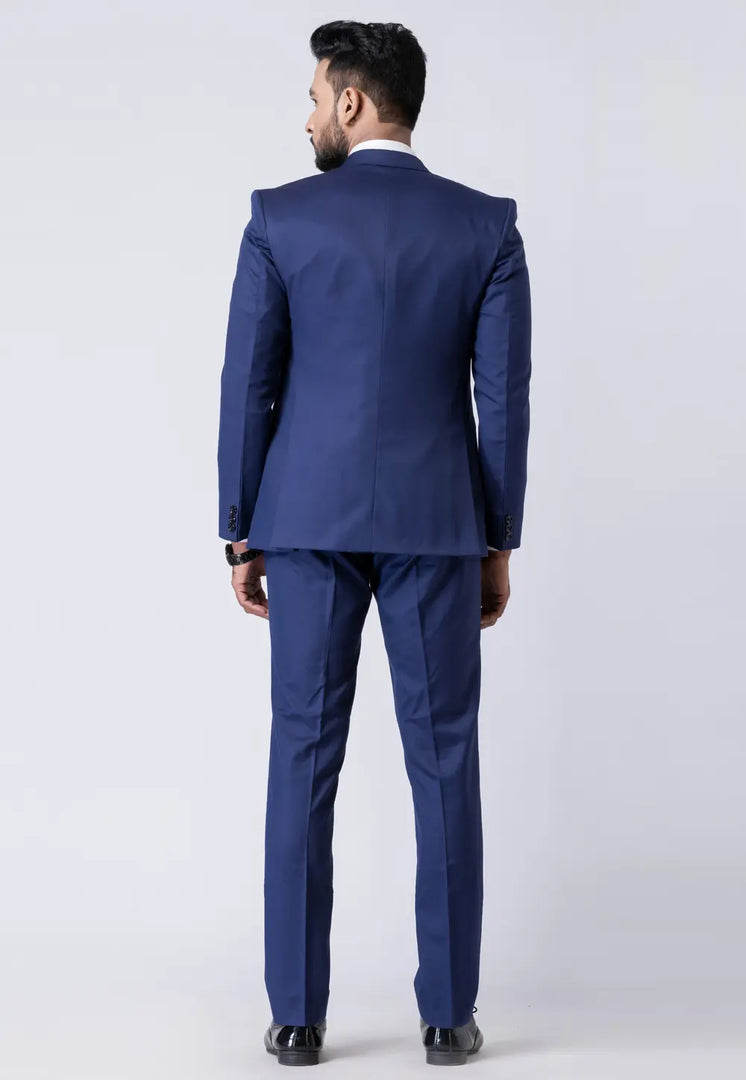 Navy Blue Polyester Tuxedos Suit