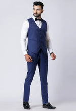 Load image into Gallery viewer, Navy Blue Polyester Tuxedos Suit
