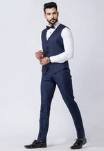 Load image into Gallery viewer, Navy Blue Polyester Tuxedos Suit
