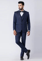 Load image into Gallery viewer, Navy Blue Polyester Tuxedos Suit
