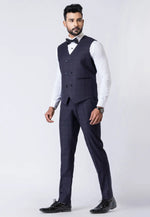 Load image into Gallery viewer, Navy Blue Polyester Tuxedos Suit
