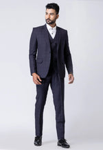 Load image into Gallery viewer, Navy Blue Polyester Tuxedos Suit
