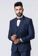 Load image into Gallery viewer, Navy Blue Polyester Tuxedos Suit
