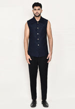 Load image into Gallery viewer, Navy Blue Rayon Designer Suit
