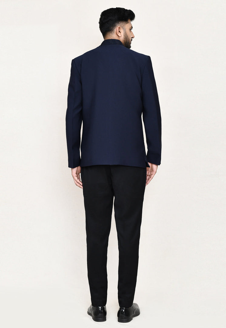 Navy Blue Rayon Designer Suit