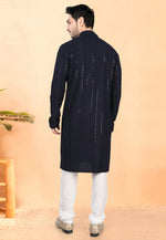 Load image into Gallery viewer, Navy Blue Rayon Kurta Pajama
