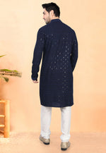 Load image into Gallery viewer, Navy Blue Rayon Kurta Pajama
