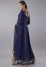 Load image into Gallery viewer, Navy Blue Rayon Readymade Anarkali Suit
