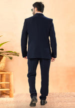 Load image into Gallery viewer, Navy Blue Rayon Tuxedos Suit
