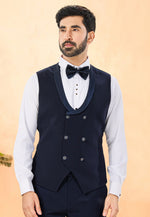 Load image into Gallery viewer, Navy Blue Rayon Tuxedos Suit
