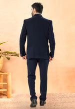 Load image into Gallery viewer, Navy Blue Rayon Tuxedos Suit
