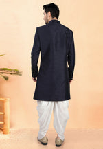 Load image into Gallery viewer, Navy Blue Silk Indo Western Suit
