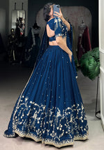 Load image into Gallery viewer, Navy Blue Silk Lehenga Choli
