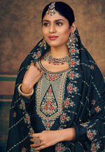 Load image into Gallery viewer, Navy Blue Silk Pakistani Suit
