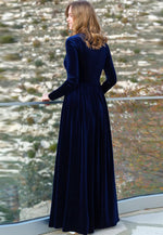 Load image into Gallery viewer, Navy Blue Velvet Gown
