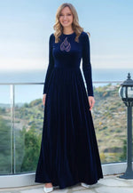 Load image into Gallery viewer, Navy Blue Velvet Gown
