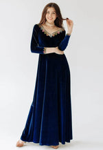 Load image into Gallery viewer, Navy Blue Velvet Gown

