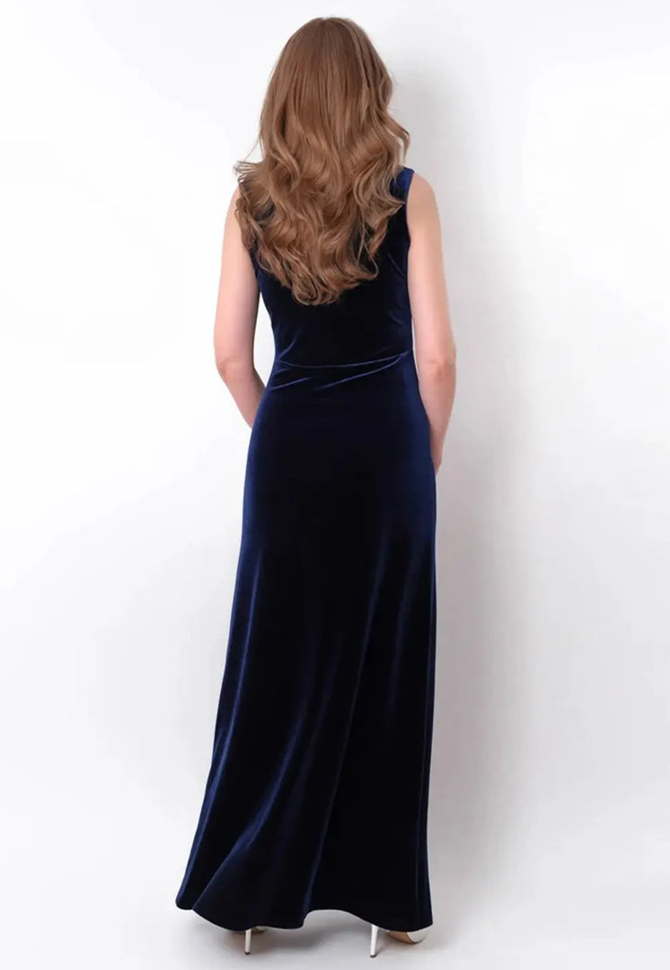 Navy Blue Velvet Gown