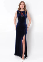 Load image into Gallery viewer, Navy Blue Velvet Gown
