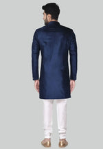 Load image into Gallery viewer, Navy Blue Velvet Indo Western Sherwani
