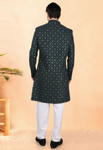Load image into Gallery viewer, Navy Blue Velvet Indo Western Suit
