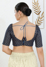Load image into Gallery viewer, Navy Blue Velvet Readymade Blouse
