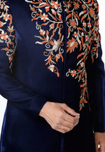 Load image into Gallery viewer, Navy Blue Velvet Sherwani
