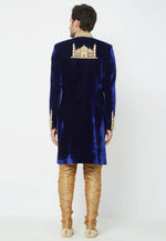 Load image into Gallery viewer, Navy Blue Velvet Sherwani
