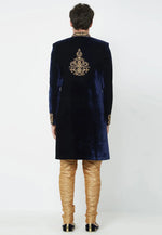 Load image into Gallery viewer, Navy Blue Velvet Sherwani
