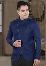 Load image into Gallery viewer, Navy Blue Viscose Jodhpuri Suit
