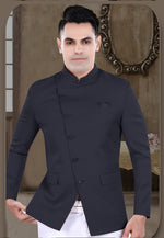 Load image into Gallery viewer, Navy Blue Viscose Jodhpuri Suit
