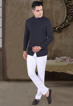 Load image into Gallery viewer, Navy Blue Viscose Jodhpuri Suit
