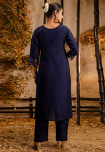 Load image into Gallery viewer, Navy Blue Viscose Readymade Pakistani Suit

