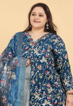 Load image into Gallery viewer, Navy Blue Viscose Readymade Pakistani Suit

