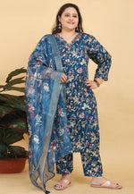 Load image into Gallery viewer, Navy Blue Viscose Readymade Pakistani Suit
